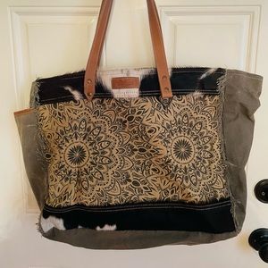Cow print weekend bag